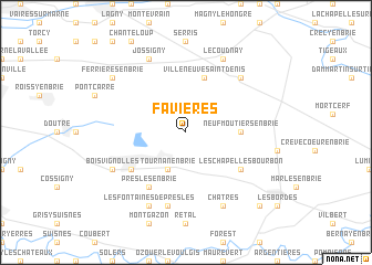 map of Favières