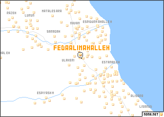 map of Fedā‘alī Maḩalleh
