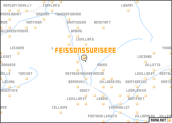 map of Feissons-sur-Isère