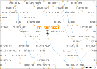 map of Felsőbogát