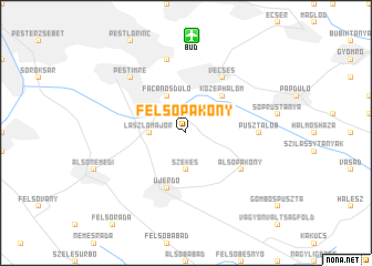 map of Felsőpakony