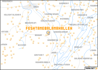 map of Feshtām-e Bālā Maḩalleh