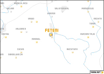 map of Feţeni