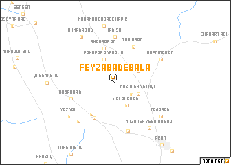 map of Feyzābād-e Bālā