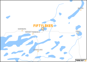 map of Fifty Lakes