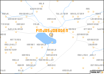 map of Finjasjöbaden