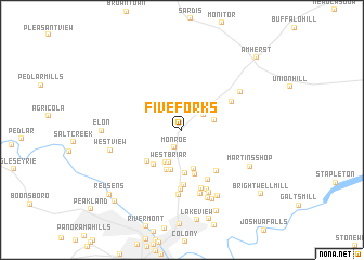 map of Five Forks