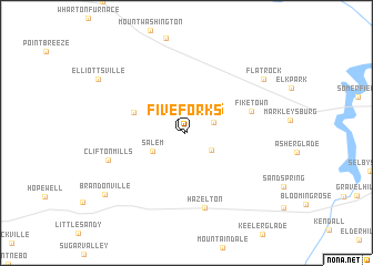 map of Five Forks