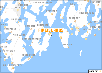 map of Five Islands