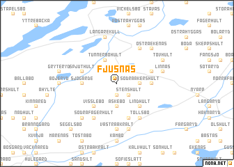 map of Fjusnäs