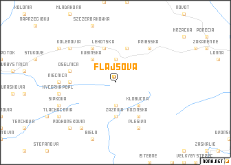 map of Flajšová