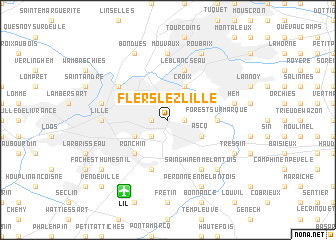 map of Flers-lez-Lille