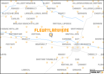 map of Fleury-la-Rivière