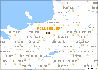 map of Føllenslev