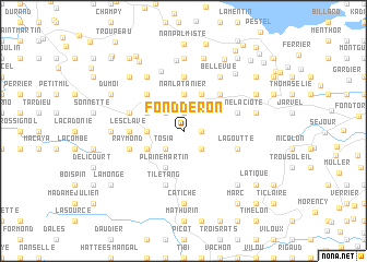 map of Fond Déron