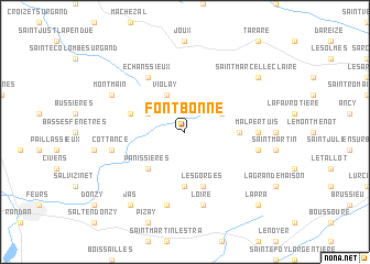map of Fontbonne