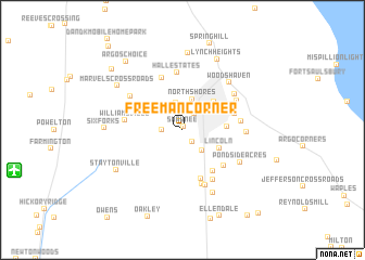 map of Freeman Corner