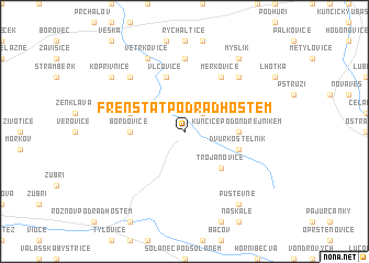 map of Frenštát pod Radhoštěm