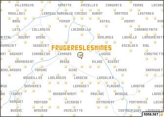 map of Frugères-les-Mines