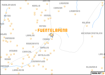 map of Fuente La Peña