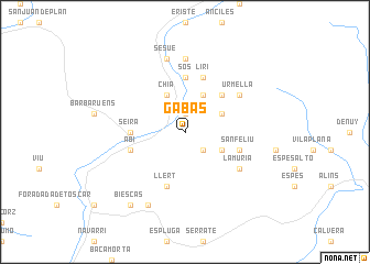 map of Gabás