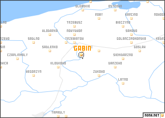 map of Gąbin