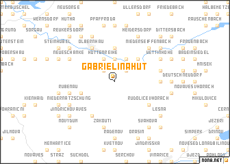 map of Gabrielina Huť
