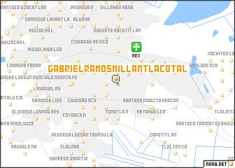 map of Gabriel Ramos Millán Tlacotal