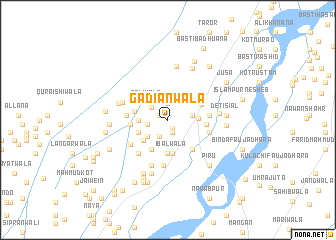 map of Gādiānwāla