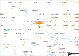 map of Gagaičiai