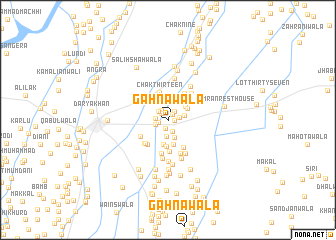 map of Gahnāwāla