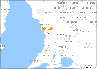 map of Gaiciai