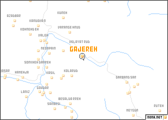 map of Gājereh