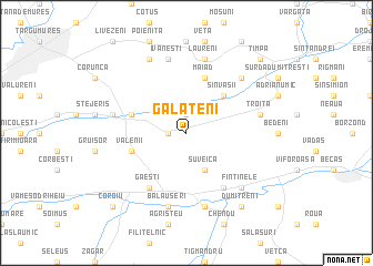 map of Gălăţeni