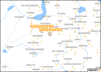 map of Gāndhīgrām
