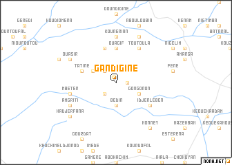 map of Gandiginé