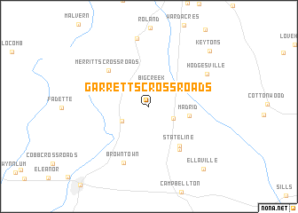 map of Garretts Crossroads