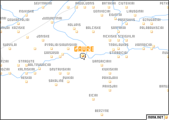 map of Gaurė