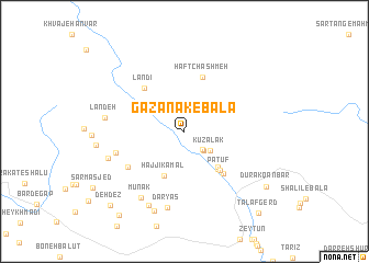 map of Gazanak-e Bālā