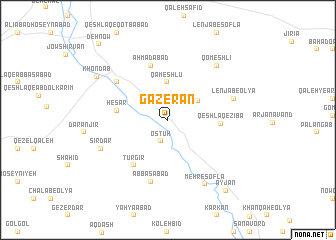 map of Gāzerān