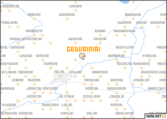 map of Gedvainiai