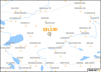 map of Gelčiai