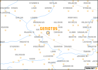 map of Gėniotas