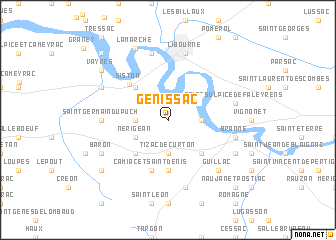 map of Génissac