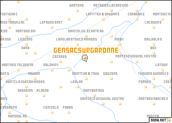 map of Gensac-sur-Garonne