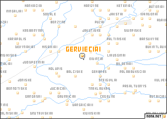 map of Gerviečiai