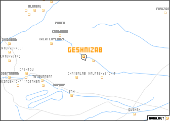 map of Geshnīz Āb