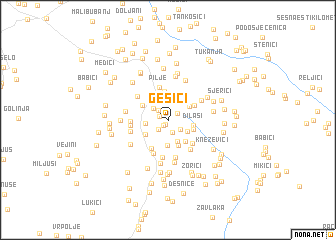 map of Gešići