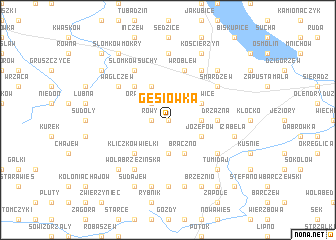 map of Gęsiówka