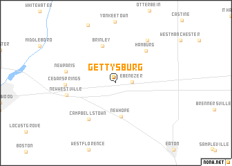 map of Gettysburg